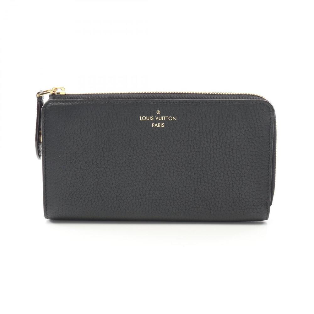 Louis Vuitton Portefeuille Comet Zipper Long Wallet Taurillon Leather Black